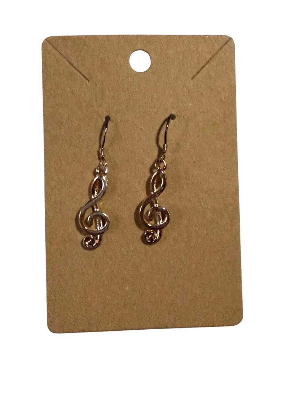 Gold Treble Clef Dangle Earrings - Women Jewelry